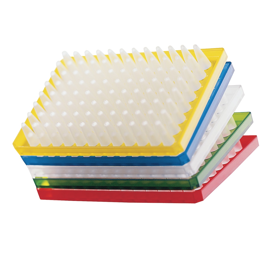 Two-component PCR plates Wells are made of polypropylene, the frame is made of polycarbonate